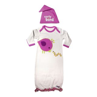 Sozo Early Bird Gown and Cap Set, Purple/White, Purple/White, Girls