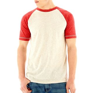 ARIZONA Contrast Raglan Tee, Oatml Htr/matdr Rd, Mens