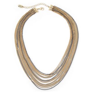 Mixed Metal Multi Chain Necklace, Mixed Metals
