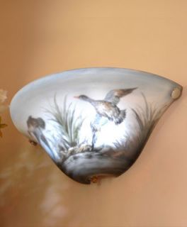 Half Moon Hand Painted Duck Battery Powered Sconce