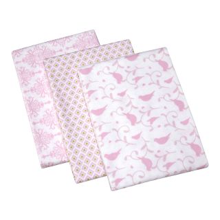 WENDY BELLISSIMO Wendy Bellissimo 3 pk. Gracie Flannel Blankets, Pink, Girls