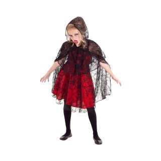 Mina The Vampire Tween Costume, Red, Girls
