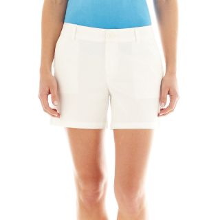 LIZ CLAIBORNE Classic Chino Shorts, White, Womens