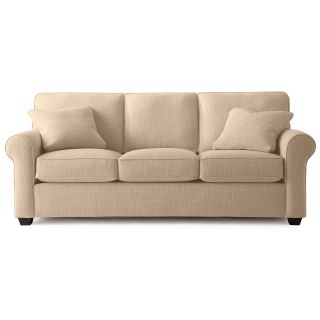 Possibilities Roll Arm 86 Queen Sleeper Sofa, Champagne