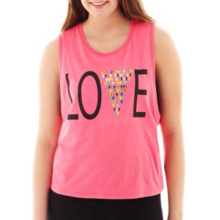 City Streets Graphic Muscle Tank Top   Plus, Pink, Womens