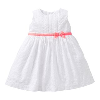 Carters Eyelet Dress   Girls newborn 24m, White, White