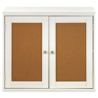 Create Your Space 2 Door Corkboard Storage Cubby, White