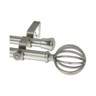 ROD DESYNE Double Curtain Rod with Cage Finials, Satin Nickel