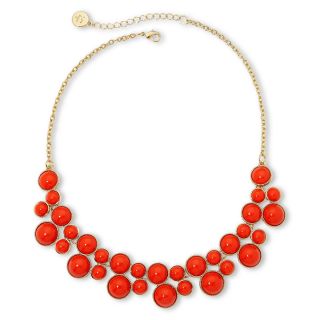 LIZ CLAIBORNE Gold Tone Orange Collar Necklace