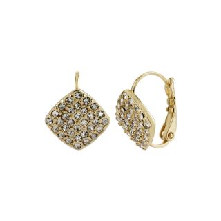Worthington Gold Tone Crystal Pavé Stud Earrings, Clear