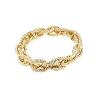 Worthington Gold Tone Stretch Link Crystal Bracelet, Yellow