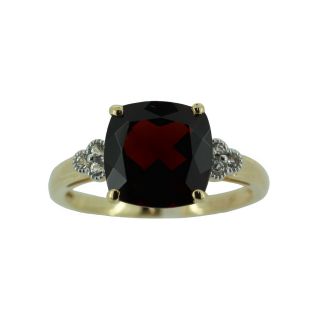 Genuine Garnet w/ Lab Created Sapphire Ring, Red, Womens