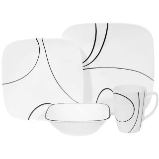 Corelle Square 16 pc. Simple Lines Dinnerware Set
