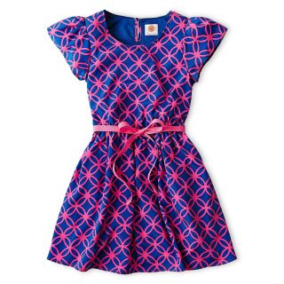 Total Girl Print Short Sleeve Dress   Girls 6 16 and Plus, Blue, Girls