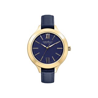 Caravelle New York Womens Roman Numeral Blue Dial Watch