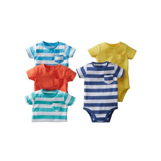 Carters Carter s 5 pk. Bodysuits   Boys newborn 24m, Assorted Stripe, Assorted