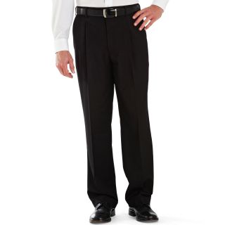 Stafford Year Round Pleated Pants Big and Tall, Black, Mens