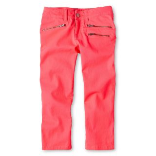 Total Girl Zip Detail Ankle Capris Girls 6 16 and Plus, Extreme Rose, Girls