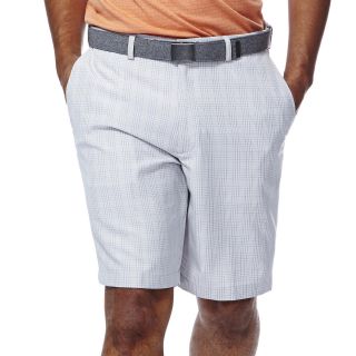 Haggar Cool 18 Patterned Shorts, Silver, Mens