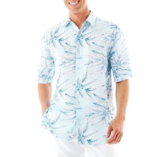 The Havanera Co. Short Sleeve Woven Shirt, Blue, Mens