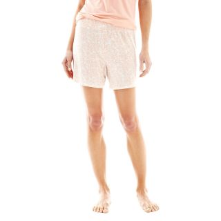 Ambrielle Knit Sleep Shorts, Pld Leaf Pch Pearl, Womens