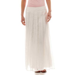 St. Johns Bay Crochet Long Skirt, White
