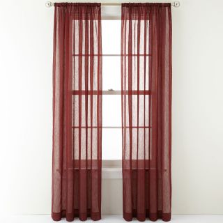 ROYAL VELVET Crushed Voile Rod Pocket Curtain Panel, Red