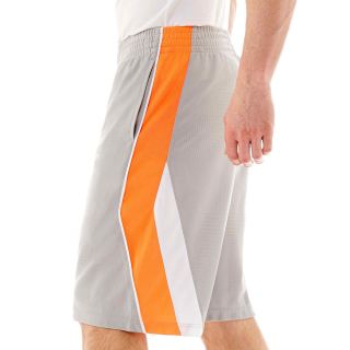 Xersion Piqué Basketball Shorts, Orange/Grey, Mens