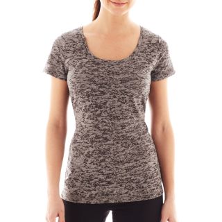 Xersion Short Sleeve Burnout Tee, Grey, Womens