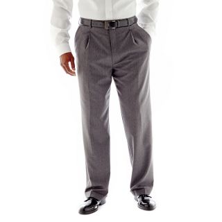 Stafford Travel Pleated Trousers   Big and Tall, Gray, Mens