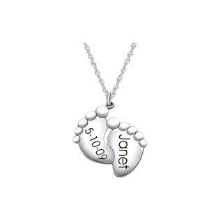 Baby Announcement Pendant Sterling Silver, White, Womens