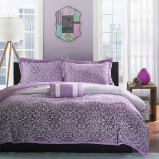 MiZone Carmen Medallion Comforter Set, Purple, Girls