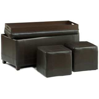 3 pc. Storage Ottoman, Brown