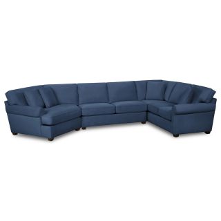 Possibilities Roll Arm 3 pc. Right Arm Sofa Sectional, Sapphire (Blue)