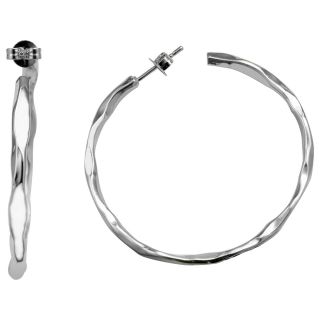 Sleek Hoop Earrings Sterling Silver, Womens