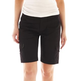 Lee Cargo Bermuda Shorts, Black, Womens