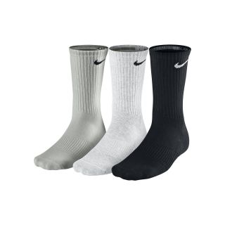 Nike 3 pk. Crew Socks, Black/White/Gray, Mens