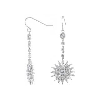 CZ by Kenneth Jay Lane Starburst Drop Earrings, Womens