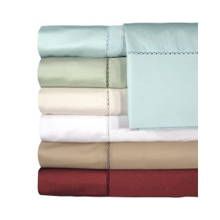 American Heritage 500tc Egyptian Cotton Sateen Embroidered Bella Sheet Set, Blue
