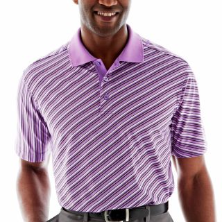 St. Andrews of Scotland Golf Diagonal Striped Polo Shirt, Lilac, Mens
