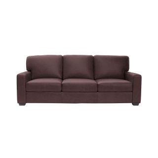Leather Possibilities Track Arm 84 Sofa, Chocolate (Brown)