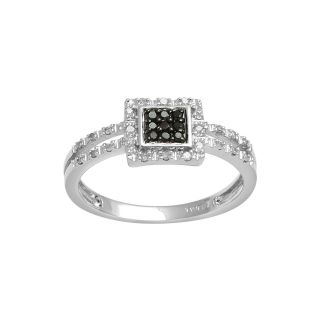 CT. T.W. White & Color Enhanced Black Diamond Ring, Womens