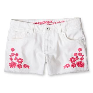 ARIZONA Embroidered White Denim Shorties   Girls 6 16 and Plus, Girls