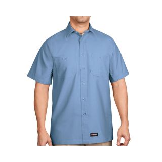 Wrangler Workwear Short Sleeve Canvas Shirt, Blue, Mens