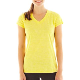 Xersion Short Sleeve Melange Tee, Yellow, Womens