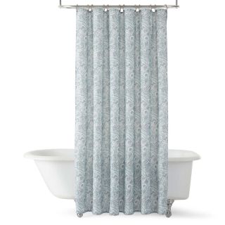 ROYAL VELVET Paisley Shower Curtain, Blue