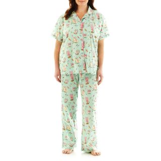 INSOMNIAX Pajama Set   Plus, Mint (Green), Womens