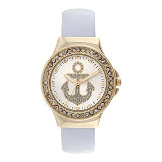 Womens Nautical Anchor Bangle Watch, White