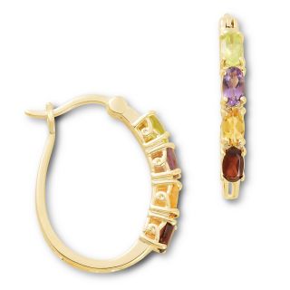 Bridge Jewelry Hoop Earrings, Multi Stone Accents