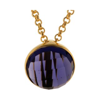 ATHRA 14K Gold Plated Purple Resin Half Dome Pendant, Womens